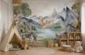 Fototapeta dla dziecka kraina fantasy bajkowe smoki zamek rycerz