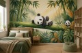 Fototapeta dla DZIECI urocza panda na drzewie bambus las tropikalny