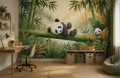 Fototapeta dla DZIECI urocza panda na drzewie bambus las tropikalny