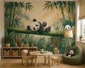 Fototapeta dla DZIECI urocza panda na drzewie bambus las tropikalny