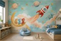 Fototapeta na wymiar dla dziecka BAJKOWY KOSMOS RAKIETA KOSMICZNA