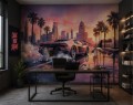 Fototapeta młodzieżowa AUTO MIAMI VIBES palmy zachód 