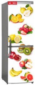 Naklejka, Okleina Laminowana na Lodówkę Owoce Zbiór