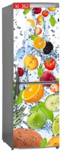 Naklejka, Okleina Laminowana na Lodówkę Woda Owoce