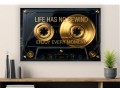 Obraz Kaseta Audio Gold – Life Has No Rewind Motywacja Retro Premium