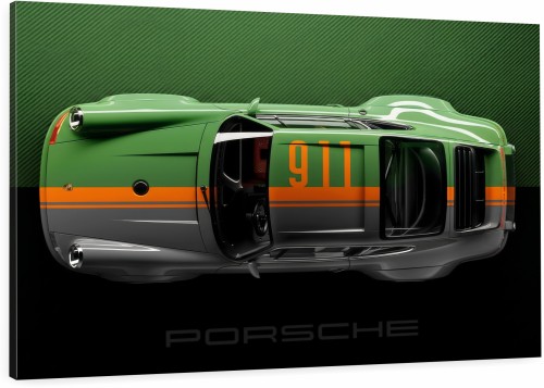 Obraz Porsche 911 Green Cyberpunk – Futuryzm Motoryzacja Premium