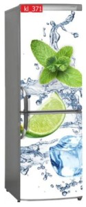 Naklejka, Okleina Laminowana na Lodówkę Limonka Woda Lód