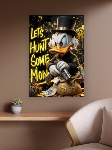 Obraz Sknerus McKwacz Let's Hunt Some Money – Kaczor Scrooge Biznes Premium