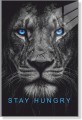 Obraz Lew Stay Hungry Blue Eyes – Biznes Motywacja Sukces Premium
