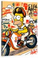 Obraz Homer Simpson Motocykl Gulf – Street Art Retro Wyścigi Premium