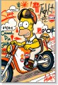 Obraz Homer Simpson Motocykl Gulf – Street Art Retro Wyścigi Premium