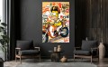 Obraz Homer Simpson Motocykl Gulf – Street Art Retro Wyścigi Premium