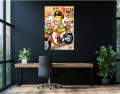 Obraz Homer Simpson Motocykl Gulf – Street Art Retro Wyścigi Premium