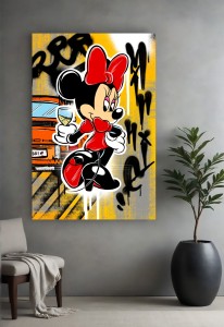 Obraz Myszka Minnie Champagne Porsche – Luxury Street Art Pop Art Premium