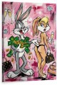 Obraz KRÓLIK BUGS i LOLA Luxury Pink Dollaz – Nowoczesna Sztuka Pop Art Street Art