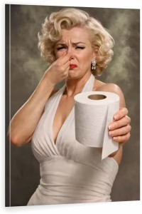 Obraz Marilyn Monroe Papier Toaletowy – Śmieszny Pop Art do Łazienki WC 
