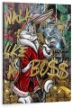 Obraz Królik Bugs Walk Like A Boss Luksusowy – Nowoczesna Sztuka Loft Street Art 