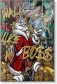Obraz Królik Bugs Walk Like A Boss Luksusowy – Nowoczesna Sztuka Loft Street Art 
