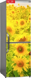 Naklejka, Okleina Laminowana na Lodówkę Słoneczniki Pole