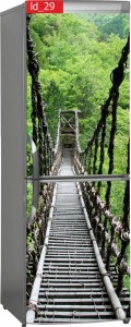 Naklejka, Okleina Laminowana na Lodówkę Most Linowy Dżungla