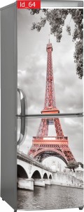 Naklejka, Okleina Laminowana na Lodówkę Wieża Eiffla Kontrast