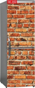 Naklejka, Okleina Laminowana na Lodówkę Mur Cegły Czerwone