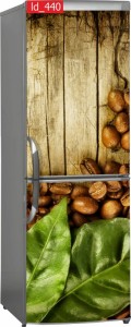 Naklejka, Okleina Laminowana na Lodówkę Kawa Ziarna Drewno