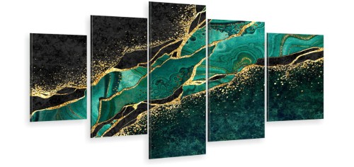 OBRAZ TRYPTYK DO SALONU ZIELONY MARMUR 