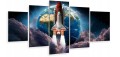 Obraz 5 części tryptyk KOSMOS STATEK KOSMICZNY RAKIETA 