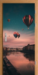 Naklejka na Drzwi Balony Rzeka