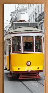 Naklejka na Drzwi Tramwaj Kontrast