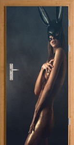 Naklejka na Drzwi Kobieta Playboy Sexy
