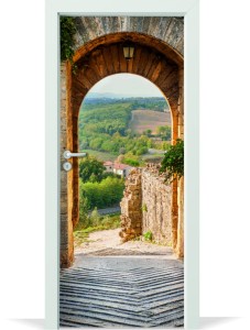 Naklejka na Drzwi Brama Mur Krajobraz