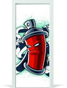 Naklejka na Drzwi Graffiti Spray
