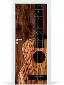 Naklejka na Drzwi Gitara Drewno