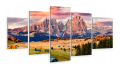 OBRAZ 5 CZĘŚCIOWY GÓRY ALPY DOLOMITY WIDOK canvas do salonu 