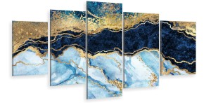 OBRAZ TRYPTYK MARMUR ZŁOTO DO SYPIALNI SALONU 