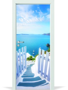 Naklejka na Drzwi Grecja Santorini Zatoka