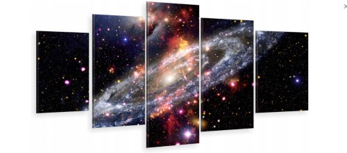 Obraz 5-częściowy tryptyk kosmos otchłań planety galaktyka 