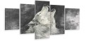 Obraz do salonu WILK ABSTRAKCJA Tryptyk na ścianę 