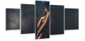 Obraz wieloczęściowy do sypialni kobieta akt 5 częściowy tryptyk 