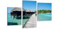 Obraz BALI DOMKI OCEAN MOST tryptyk 3 częściowy