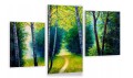 TRYPTYK OBRAZ NA ŚCIANĘ las brzozy jak malowany 