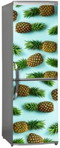 Naklejka, Okleina Laminowana na Lodówkę Ananasy
