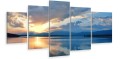 TRYPTYK zachód słońca nad morzem OBRAZ DO SALONU CANVAS NA PŁÓTNIE 