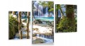 Wodospad obraz tryptyk las potok CANVAS do salonu 