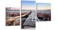 Obraz Drewniany most nad rzeką CANVAS TRYPTYK NA PŁÓTNIE