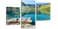Obraz GÓRSKIE JEZIORO nowoczesny tryptyk na ścianę 