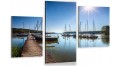 Obraz MAZURY PRZYSTAŃ wakacyjny tryptyk 3 częściowy