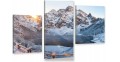 Obraz góry Morskie Oko zimą Tryptyk do salonu sypialni 